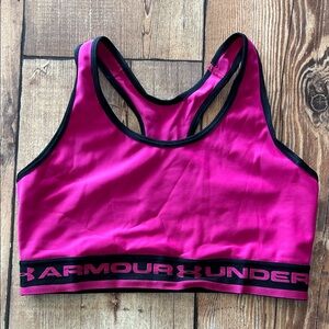 Under Armour Women's Fuchsia and Black Sports Bra